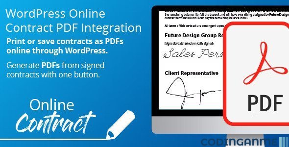 WP Online Contract PDF Print Integration