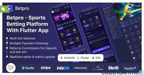 More information about "Betpro - Sports Betting Platform PHP Laravel Admin Panel With Flutter App ios and android"