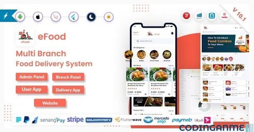 More information about "eFood - Food Delivery App with Laravel Admin Panel + Delivery Man App"