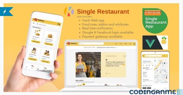 Karenderia Single Restaurant Website Food Ordering and Restaurant Panel