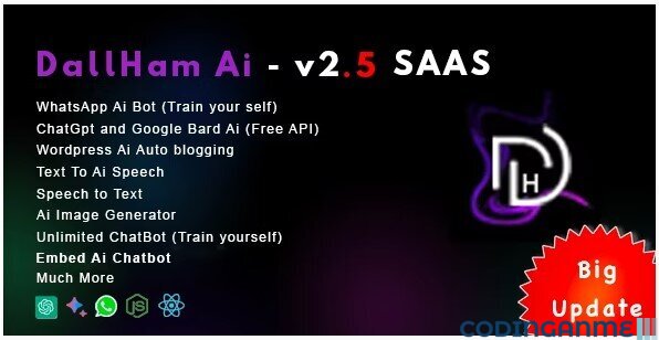 DallHam Ai - Ai WhatsApp, Chatbot, Ai Speech, Bard Ai SAAS System