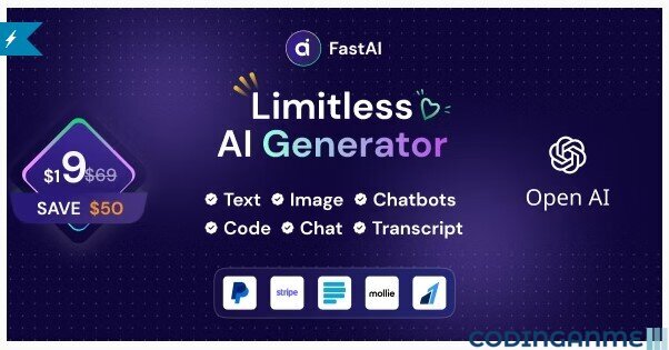 FastAi - SaaS AI Content Voice Text Image Chat & Code Generator