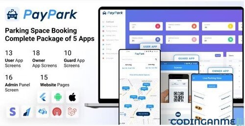 More information about "Ultimate Parking Management System with Website | Flutter Mobile Apps | Admin Panel | Pay Park"