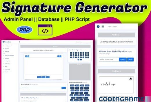 Digital Signature Generator PHP Script With Admin Panel