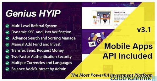 More information about "Genius HYIP - All in One Investment Platform"