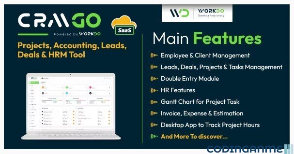 CRMGo SaaS - Projects, Accounting, Leads, Deals & HRM Tool