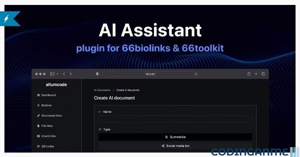 AI - Writing Assistant, Image Generator, Speech to Text - 66biolinks plugin