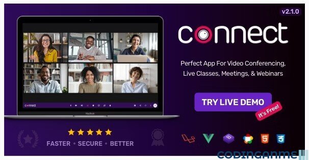 Connect - Video Conference, Online Meetings, Live Class & Webinar, Whiteboard, Live Chat