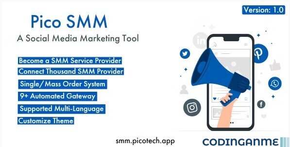 PicoSMM - Social Media Marketing Script Panel