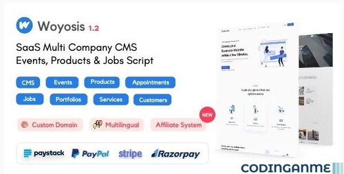 More information about "Woyosis - Saas Multi Company CMS - Events - Products & Jobs Script"