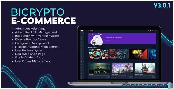 Ecommerce Addon for Bicrypto - Digital Products, Wishlist, Licenses