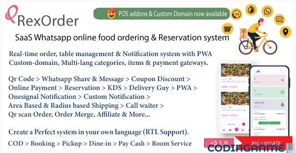 QrexOrder - SaaS Restaurant / QR Menu / WhatsApp Online ordering / Reservation system