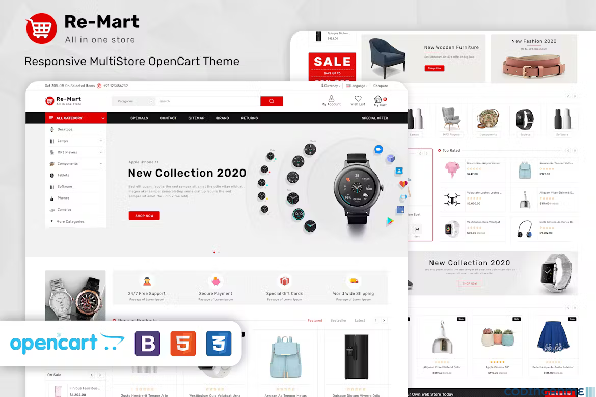 Remart - Multipurpose MarketPlace Opencart 3 Theme