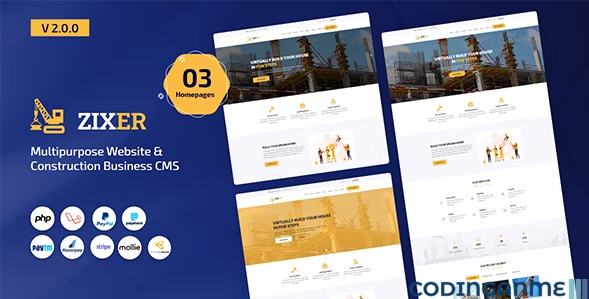 Zixer - Multipurpose Website & Construction Business Company CMS