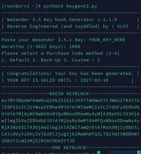 More information about "Wasender 3.5.x Key Hash Generator"