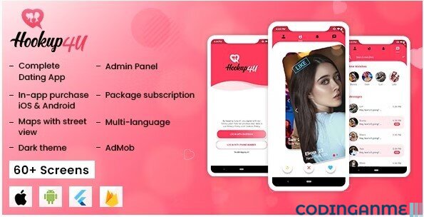 Hookup4u - Dating App | AI-Powered Flutter Dating App with Admin Panel | Tinder Clone