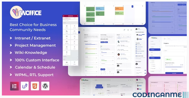 Woffice - Intranet, Extranet & Project Management WordPress Theme