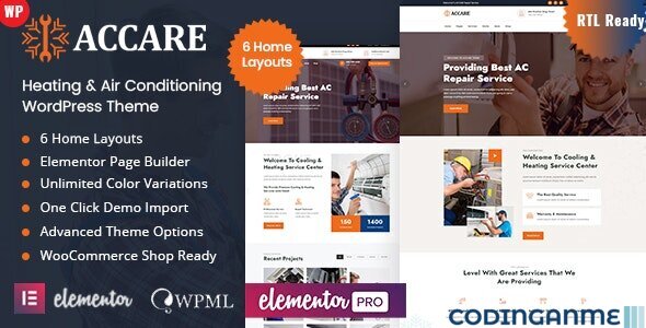 Accare - Heating & Air Conditioning WordPress Theme