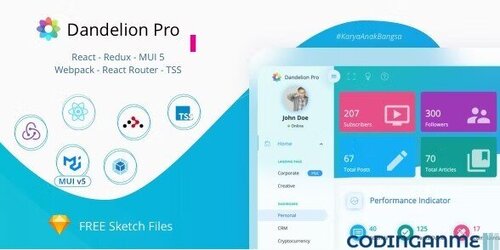 More information about "Dandelion Pro - React Admin Dashboard Template"