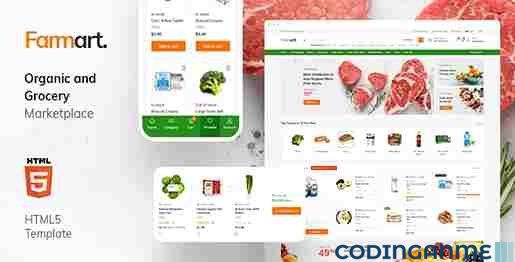 Farmart - Organic Marketplace eCommerce HTML Template + Admin Template