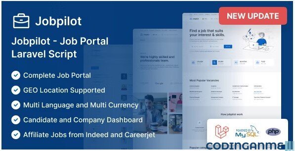 Jobpilot - Job Portal Laravel Script by templatecookie