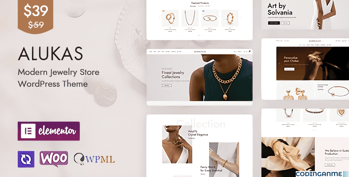 Alukas - Modern Jewelry Store WordPress Theme