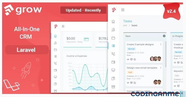 Grow CRM SaaS - Laravel Project Management