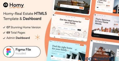 More information about "Homy - Real Estate HTML5 Template & Dashboard + Figma File"