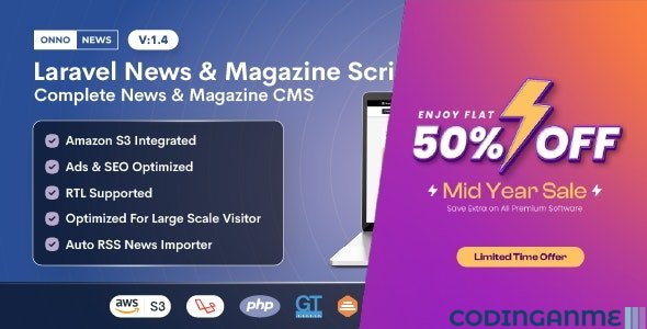 ONNO - Laravel News & Magazine Script