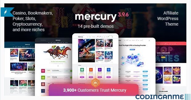 Mercury - Affiliate WordPress Theme. Casino, Gambling & Other Niches. Reviews & News