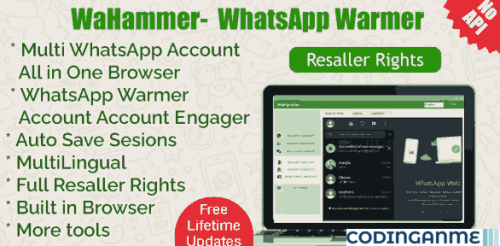 More information about "WAHammer - Multi WhatsApp account Browser + WhatsApp Warmer / Account engager (Full Resaller)"