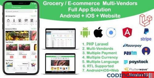 More information about "grocery / delivery services / ecommerce multi vendors(Android + iOS + Website) ionic 7 / Laravel"