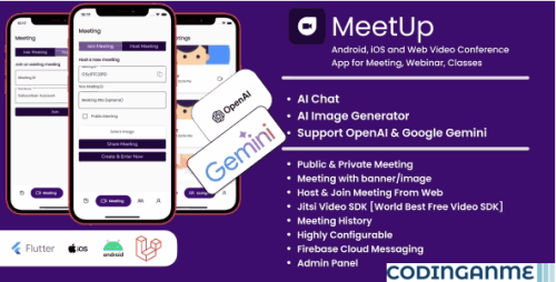 More information about "MeetUp - Android, iOS and Web Video Conference App for Meeting, Webinar, Classes"