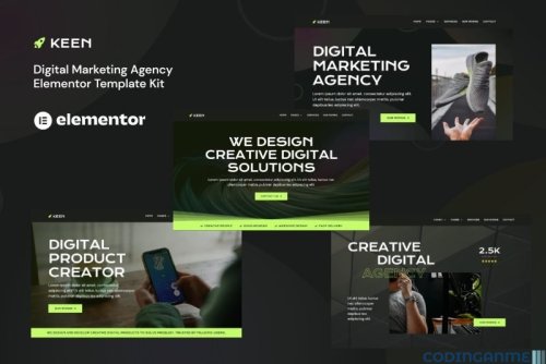 More information about "Keen - Dark Digital Marketing Agency Elementor Template Kit"