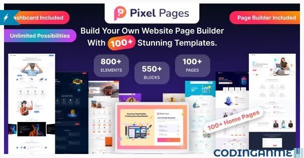 PixelPages - SAAS Application Website Builder for HTML Template