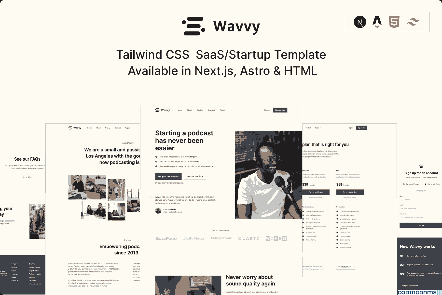 Wavvy Tamplate Tailwind/HTML