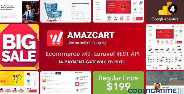 AmazCart - Laravel Ecommerce System CMS + Addons