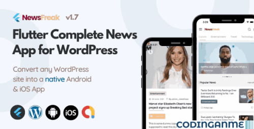 More information about "Newsfreak - Flutter Mobile App for WordPress"