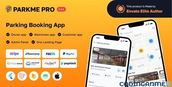 ParkMePRO - Flutter Complete Car Parking App with Owner and WatchMan app