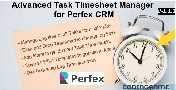 Advanced Task Timesheet Manager Module for Perfex CRM