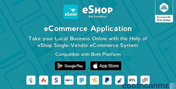 eShop- eCommerce Single Vendor App | Shopping eCommerce App with Flutter