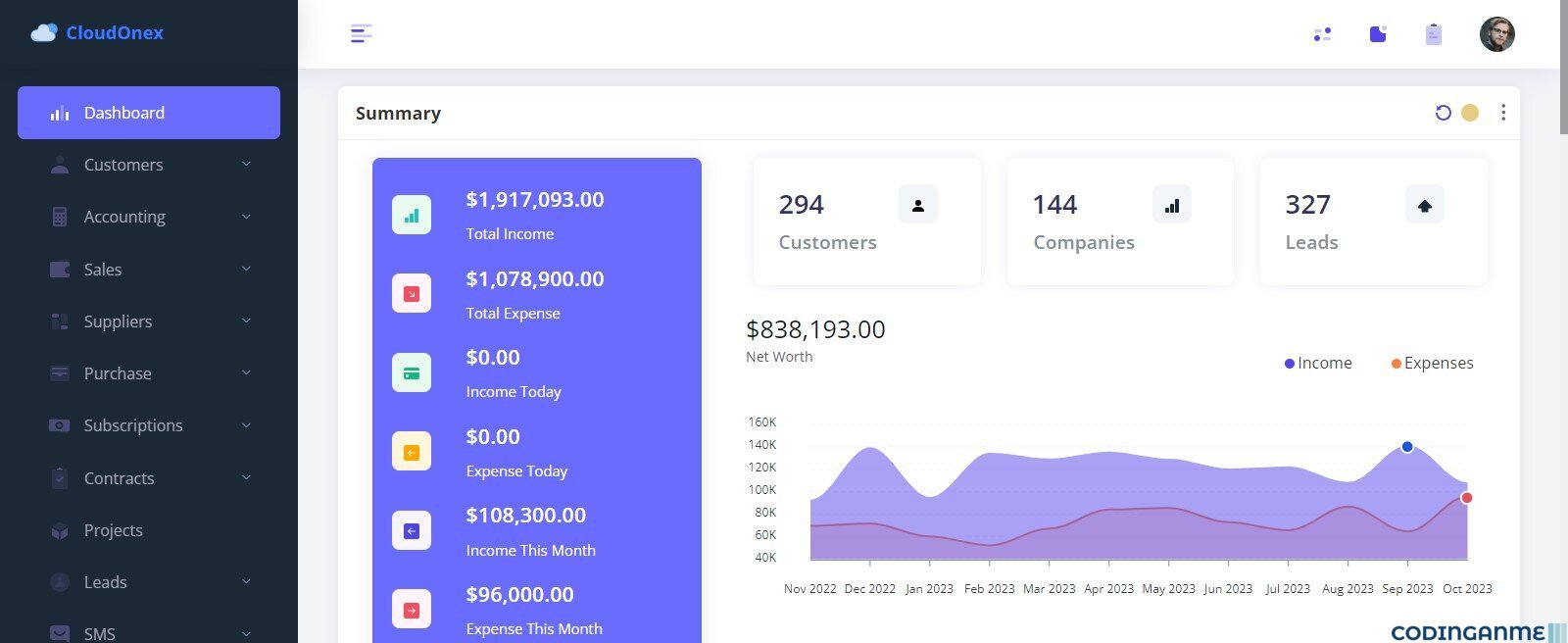 CloudOnex Business Suite - Customizable CRM, Billing, Accounting & Project Management Software