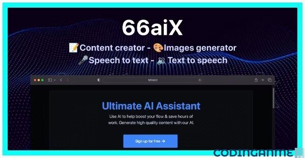 66aix - AI Content, Chat Bot, Images Generator & Speech to Text (SAAS)