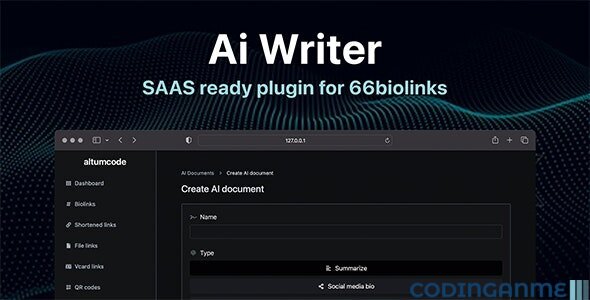 AI - Writing Assistant, Image Generator, Speech to Text - 66biolinks addon