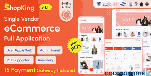 More information about "ShopKing - eCommerce App with Laravel Website & Admin Panel with POS | Inventory Management"