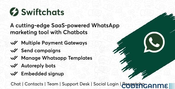 Swiftchats - SaaS enabled Whatsapp marketing tool with chat bots.