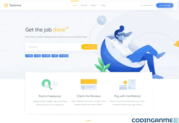 TaskHive - Freelance marketplace WordPress theme