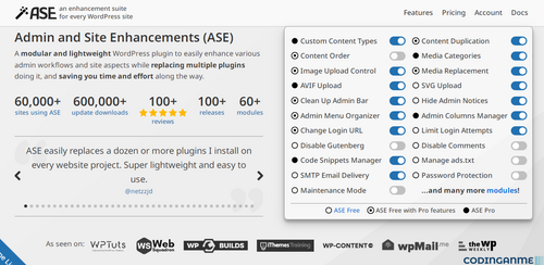 More information about "Admin and Site Enhancements (ASE) for WordPress"