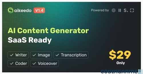 More information about "Aikeedo - AI Content Generator Platform - SaaS Ready - OpenAI"