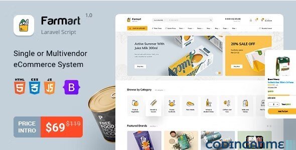 Farmart - Single or Multivendor Laravel eCommerce System